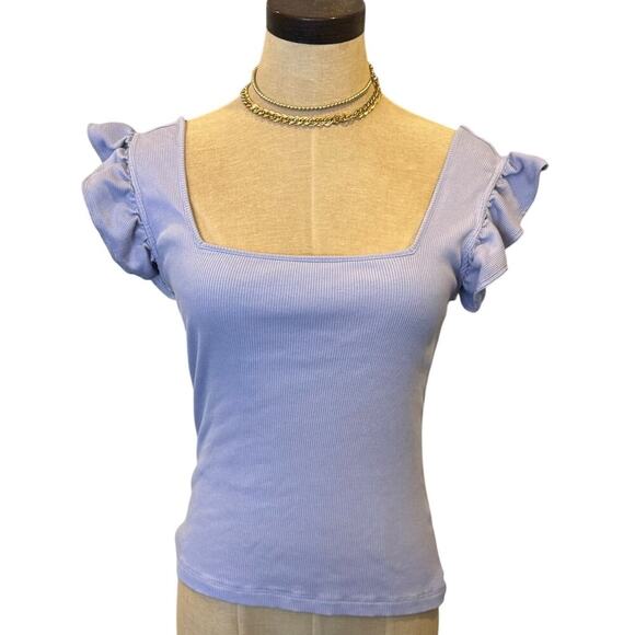 MELROSE and MARKET Purple Ruffle top Shirt size XS - Picture 1 of 8